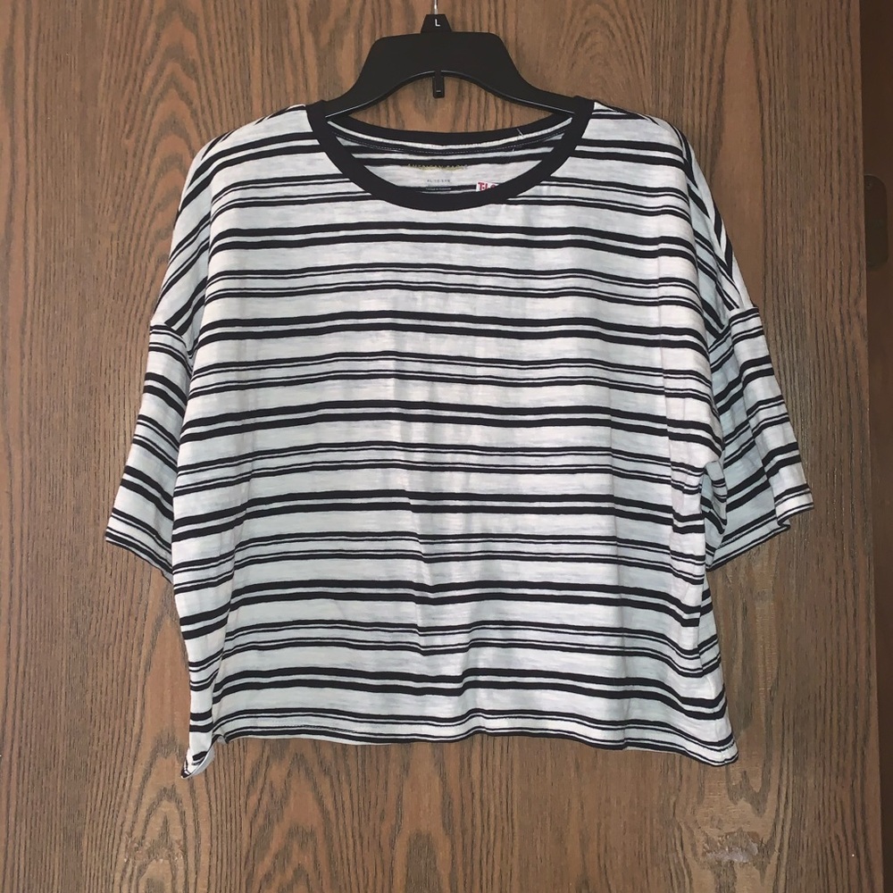 Striped American Eagle Cropped Tee